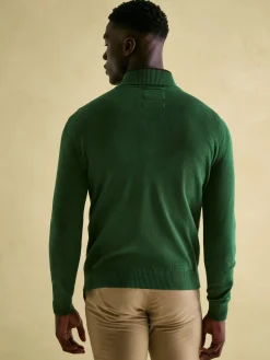 Hillside Green Quarter Zip Knit Jumper