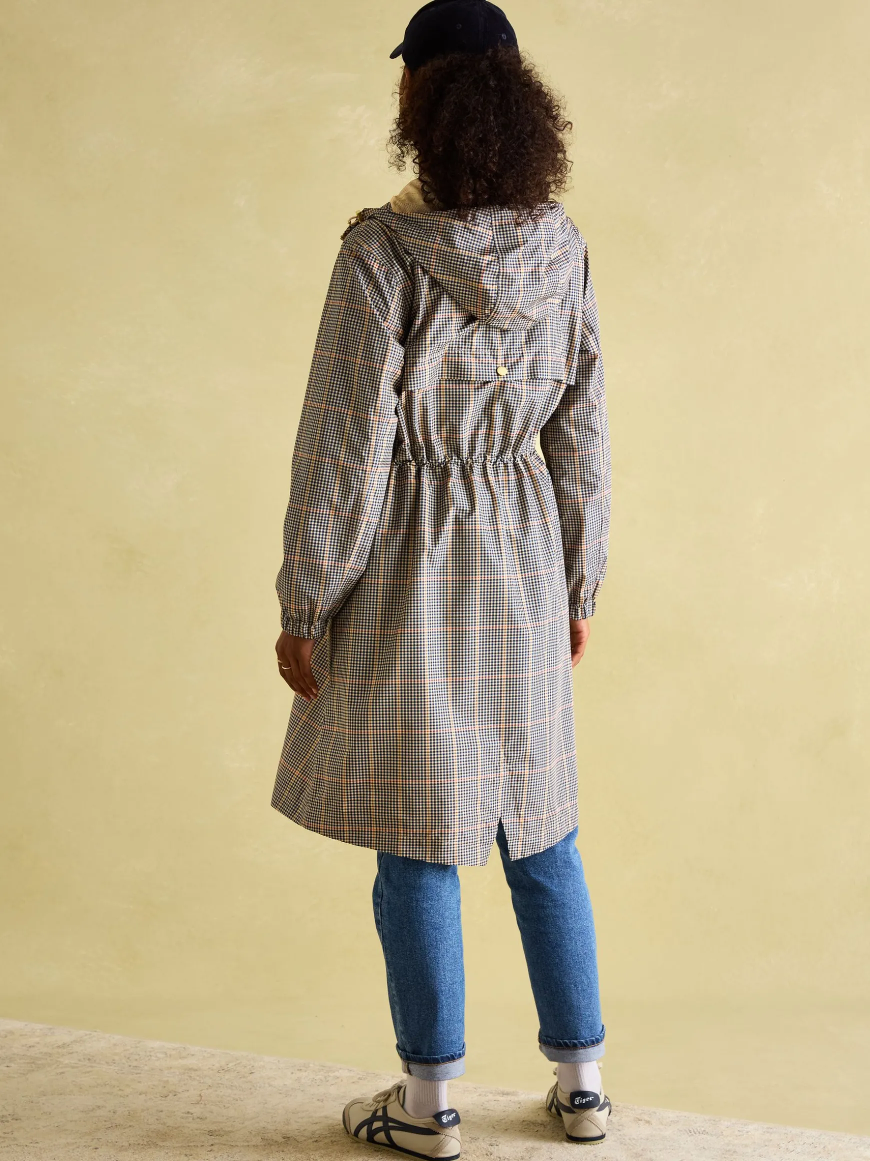 Holkham Brown Check Waterproof Packable Raincoat With Hood