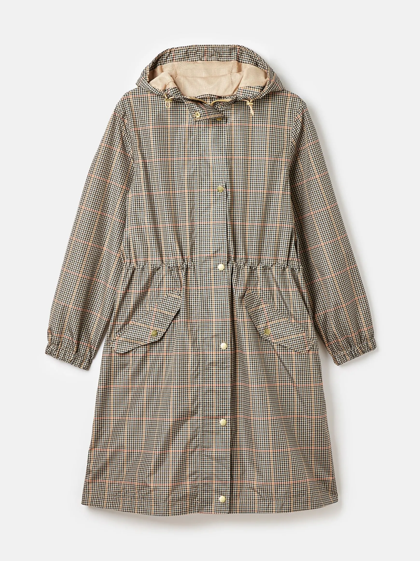 Holkham Brown Check Waterproof Packable Raincoat With Hood