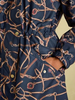 Holkham Navy Blue Bridle Waterproof Packable Raincoat With Hood