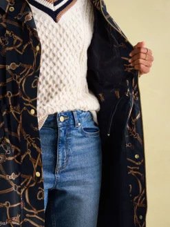 Holkham Navy Blue Bridle Waterproof Packable Raincoat With Hood