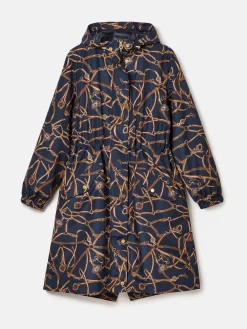 Holkham Navy Blue Bridle Waterproof Packable Raincoat With Hood