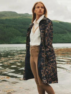 Holkham Navy Blue Bridle Waterproof Packable Raincoat With Hood