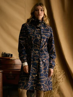 Holkham Navy Blue Bridle Waterproof Packable Raincoat With Hood