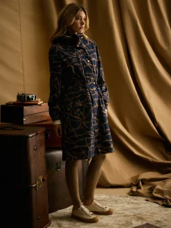 Holkham Navy Blue Bridle Waterproof Packable Raincoat With Hood