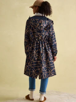 Holkham Navy Blue Bridle Waterproof Packable Raincoat With Hood