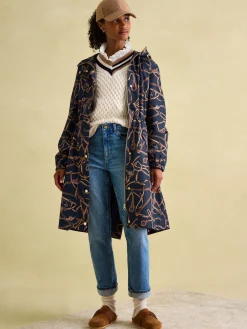 Holkham Navy Blue Bridle Waterproof Packable Raincoat With Hood