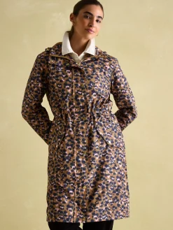 Holkham Tan Leopard Waterproof Packable Raincoat With Hood