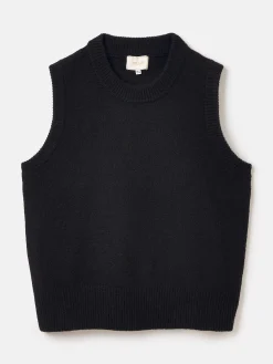 Holly Black Regular Fit Knitted Vest