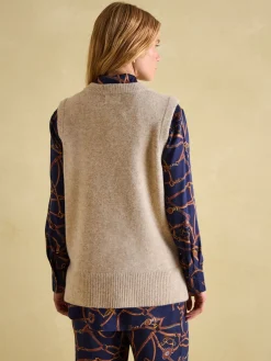 Holly Camel Longline Knitted Vest