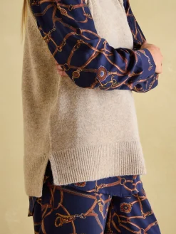 Holly Camel Longline Knitted Vest