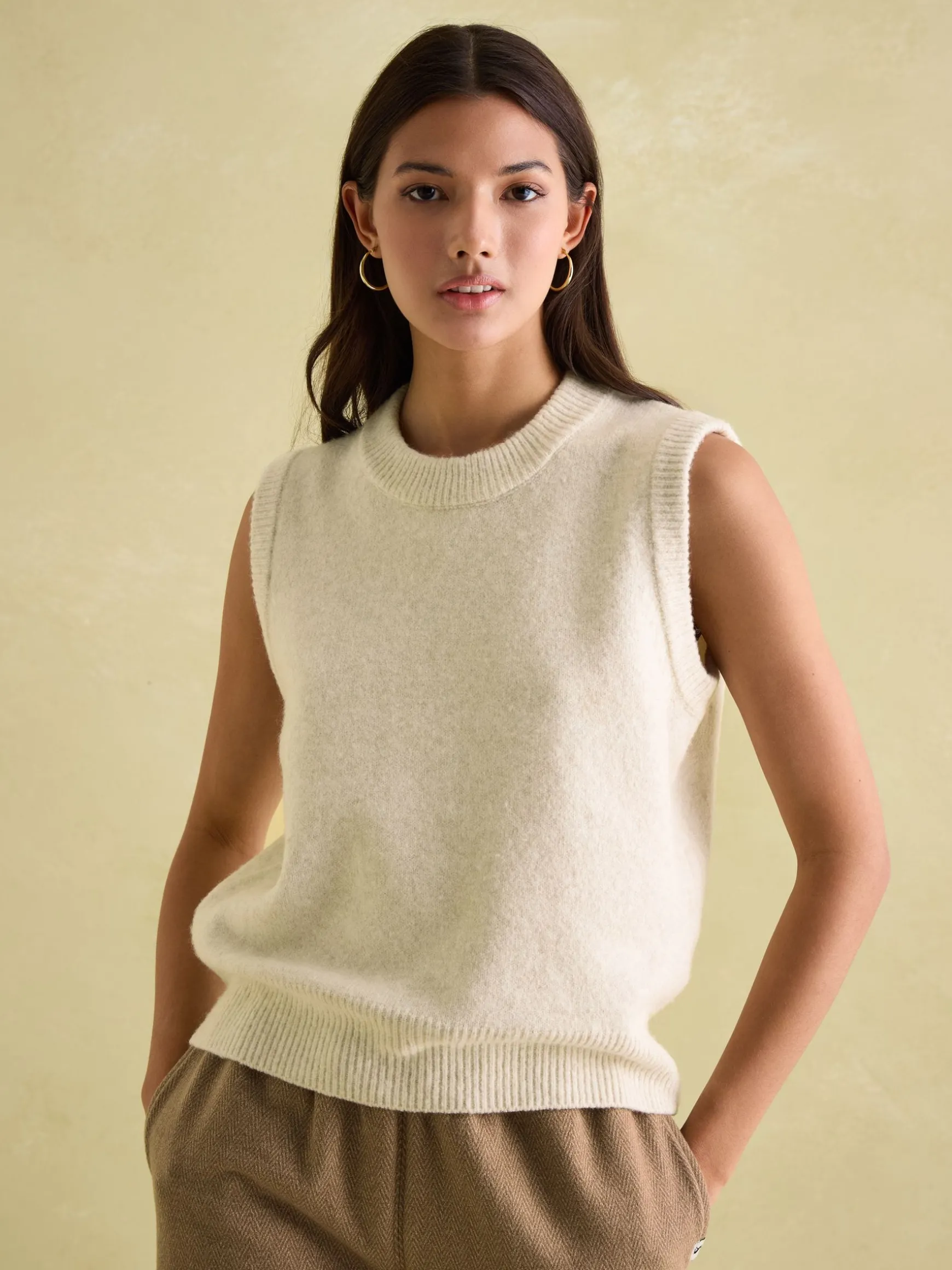 Holly Cream Regular Fit Knitted Vest