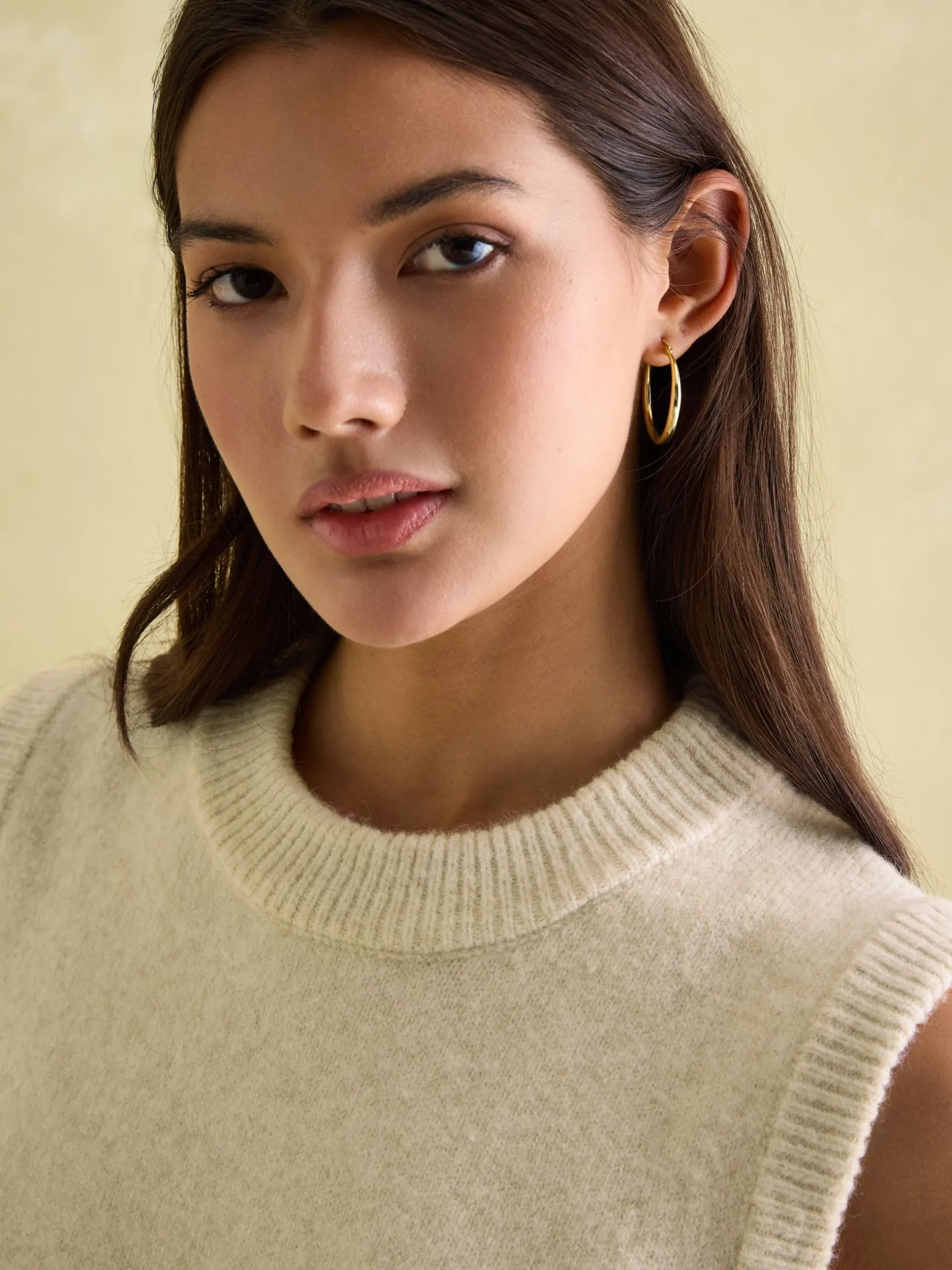 Holly Cream Regular Fit Knitted Vest