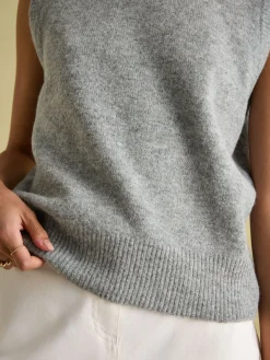 Holly Grey Regular Fit Knitted Vest