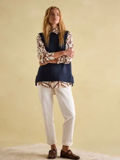 Holly Navy Longline Knitted Vest