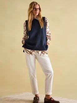 Holly Navy Longline Knitted Vest