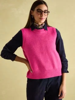 Holly Pink Regular Fit Knitted Vest
