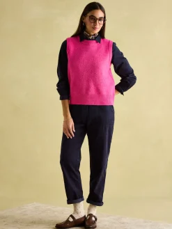 Holly Pink Regular Fit Knitted Vest