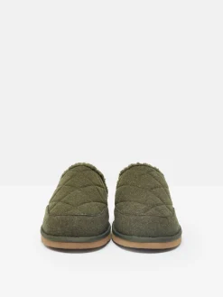 Homebound Dark Green Quilted Slippers