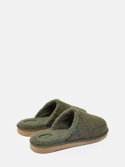 Homebound Dark Green Quilted Slippers