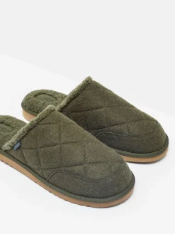 Homebound Dark Green Quilted Slippers