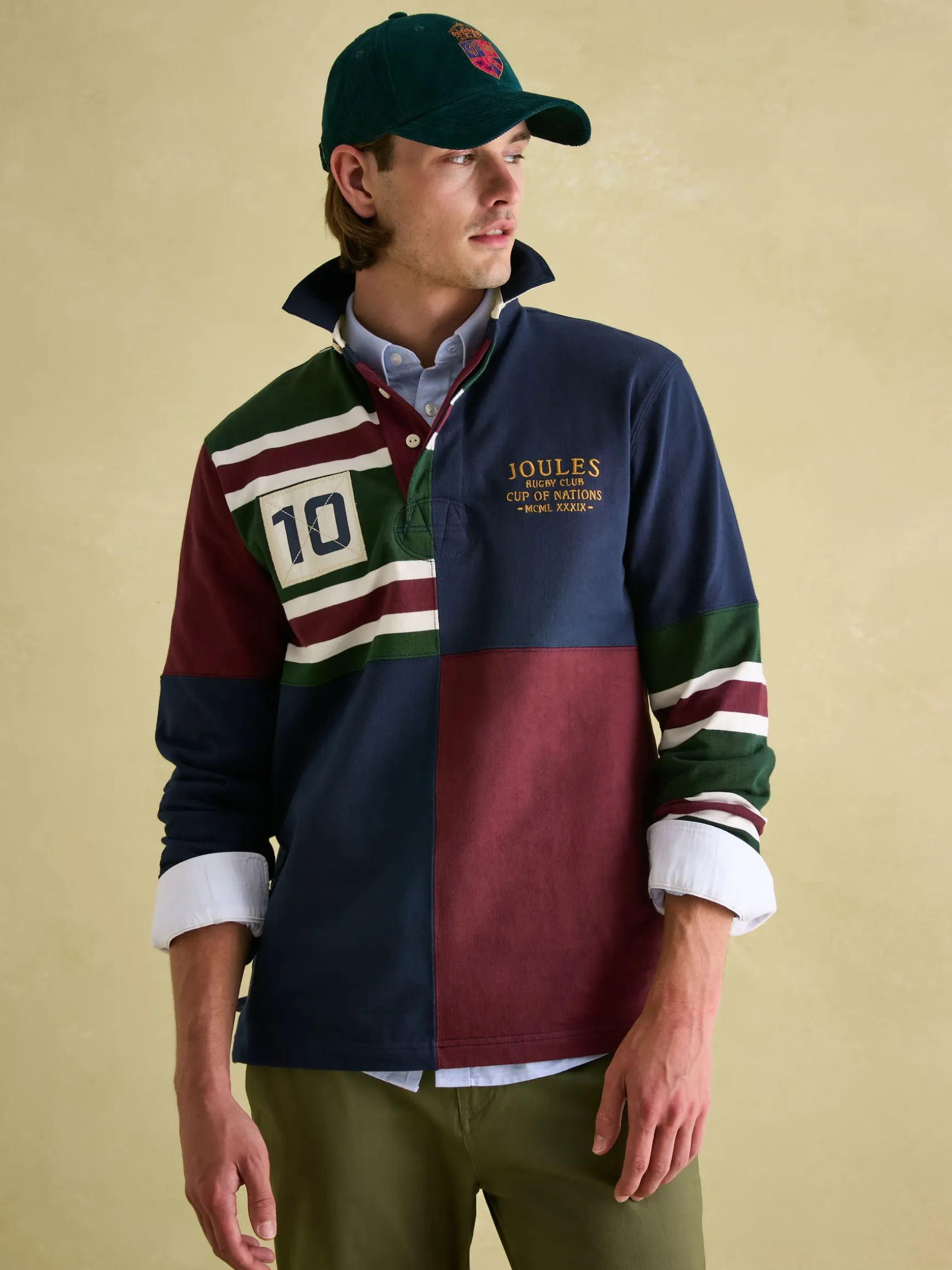 Hotch Potch Navy Embellished Striped Rugby Shirt