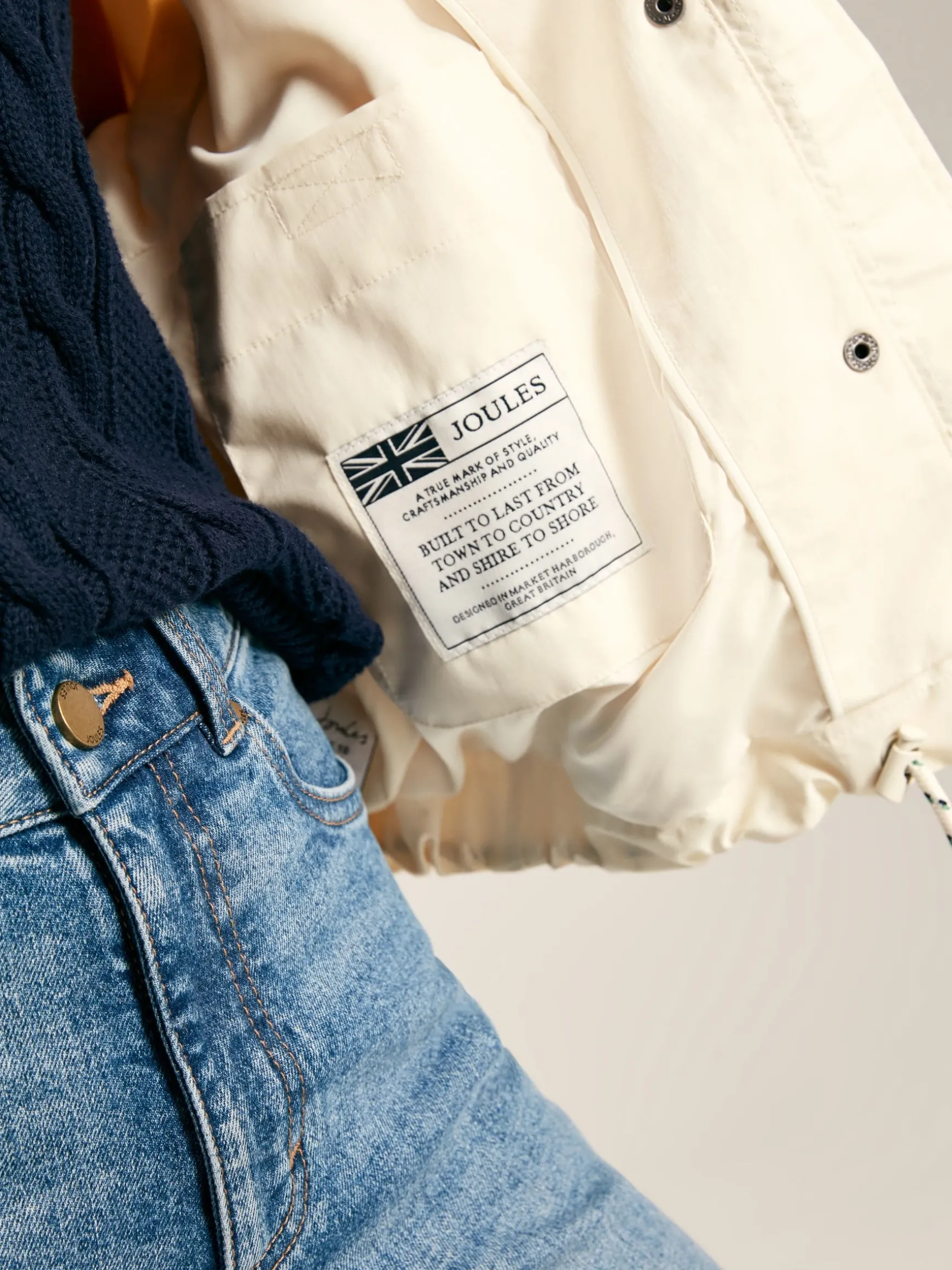 Hove Cream Waterproof Windbreaker Jacket