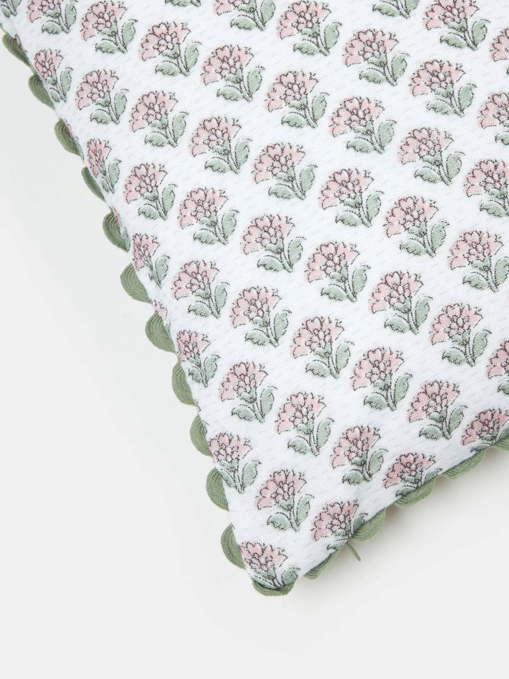 Indienne Green 100% Cotton Printed Cushion