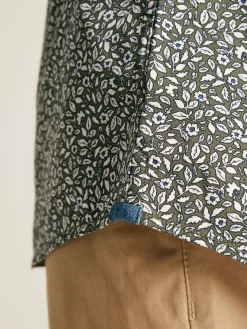 Invitation Green Floral Cotton Shirt