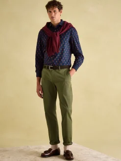 Invitation Navy Ditsy Cotton Shirt