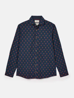 Invitation Navy Ditsy Cotton Shirt