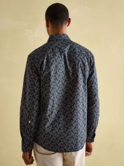 Invitation Navy Paisley Cotton Shirt