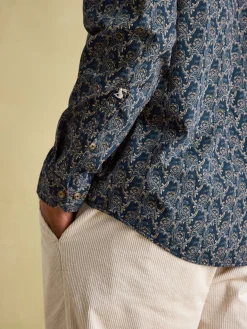 Invitation Navy Paisley Cotton Shirt