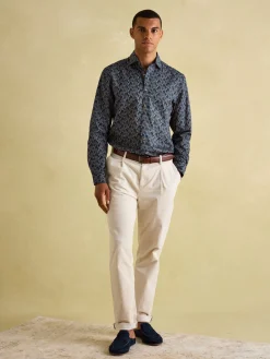 Invitation Navy Paisley Cotton Shirt