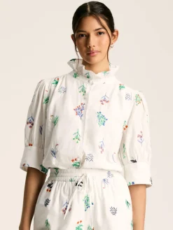 Iris White Embroidered Blouse