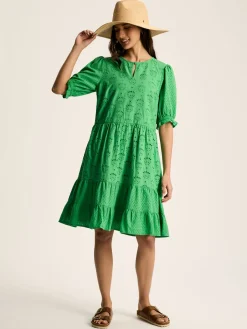 Isabel Green Cotton Broderie Dress