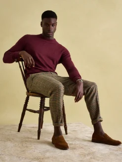Jarvis Burgundy Crew Neck Knitted Jumper