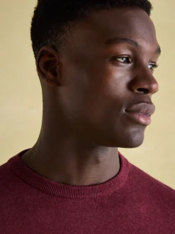 Jarvis Burgundy Crew Neck Knitted Jumper