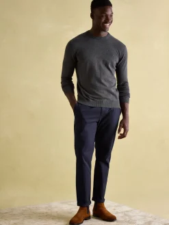 Jarvis Charcoal Grey Crew Neck Knitted Jumper