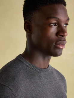 Jarvis Charcoal Grey Crew Neck Knitted Jumper