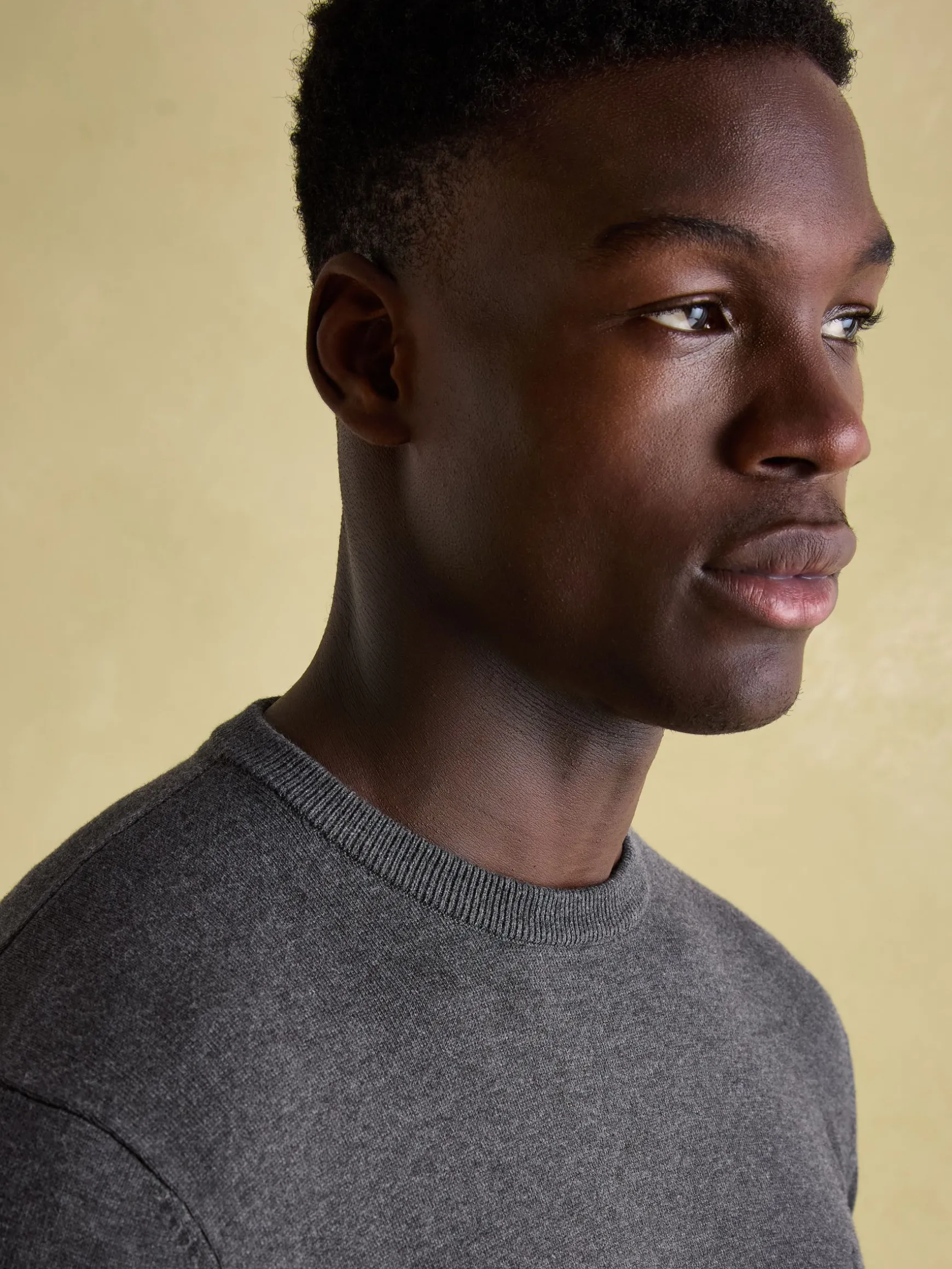 Jarvis Charcoal Grey Crew Neck Knitted Jumper