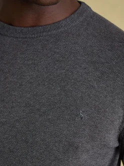 Jarvis Charcoal Grey Crew Neck Knitted Jumper