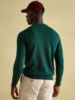 Jarvis Dark Green Crew Neck Knitted Jumper