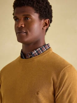 Jarvis Dark Yellow Crew Neck Knitted Jumper