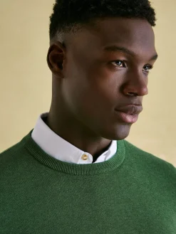 Jarvis Green Crew Neck Knitted Jumper