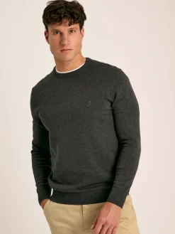 Jarvis Grey Crew Neck Knitted Jumper