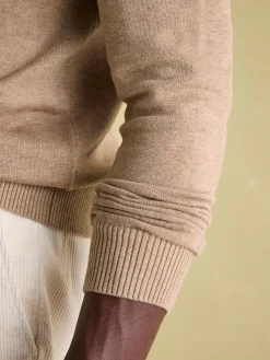 Jarvis Light Brown Crew Neck Knitted Jumper