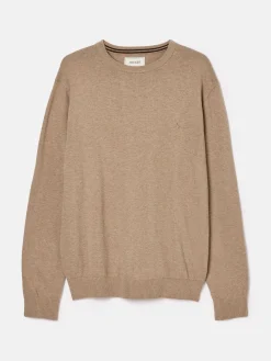 Jarvis Light Brown Crew Neck Knitted Jumper