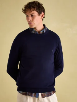 Jarvis Navy Crew Neck Knitted Jumper