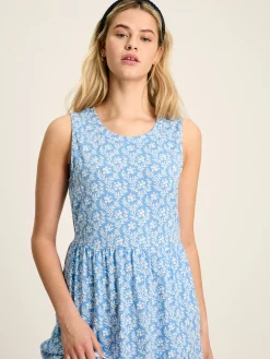 Jayne Blue Jersey Tiered Dress